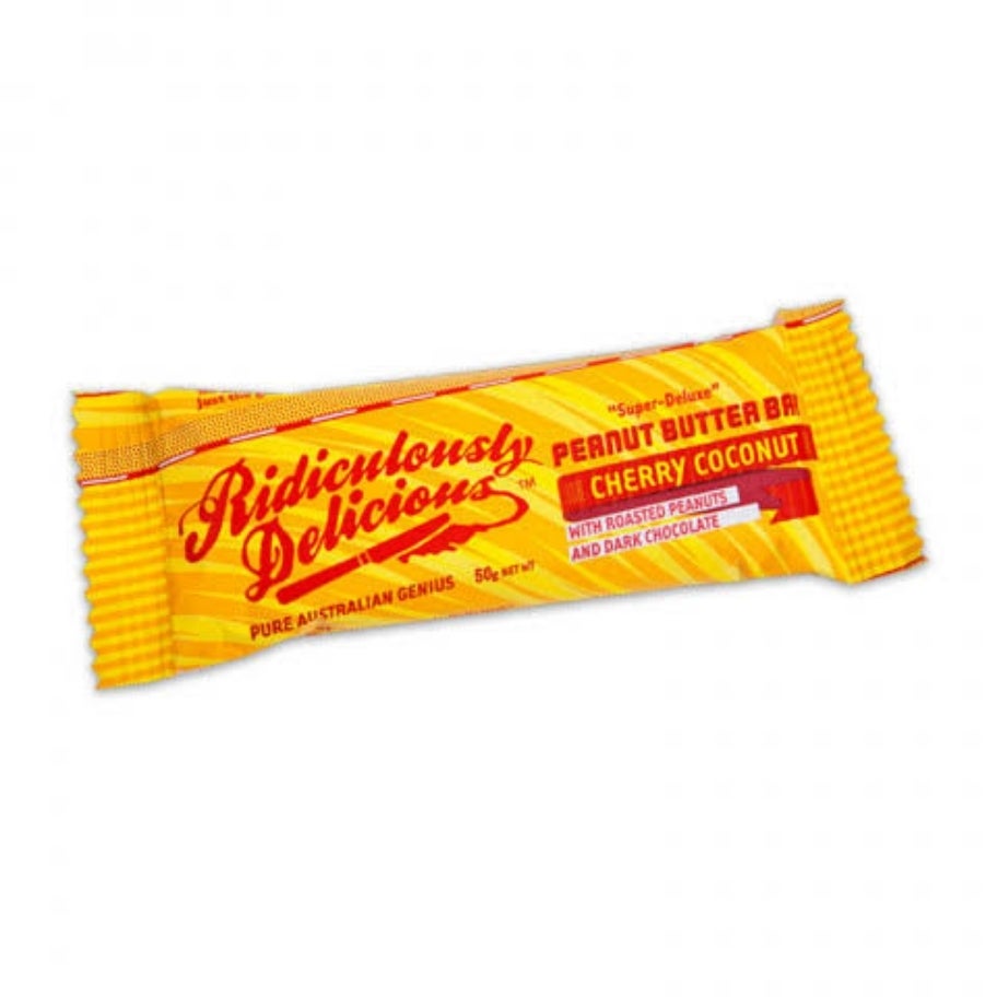 Ridiculously Delicious Peanut Butter Bar Cherry Coconut 50g The Nature Spot
